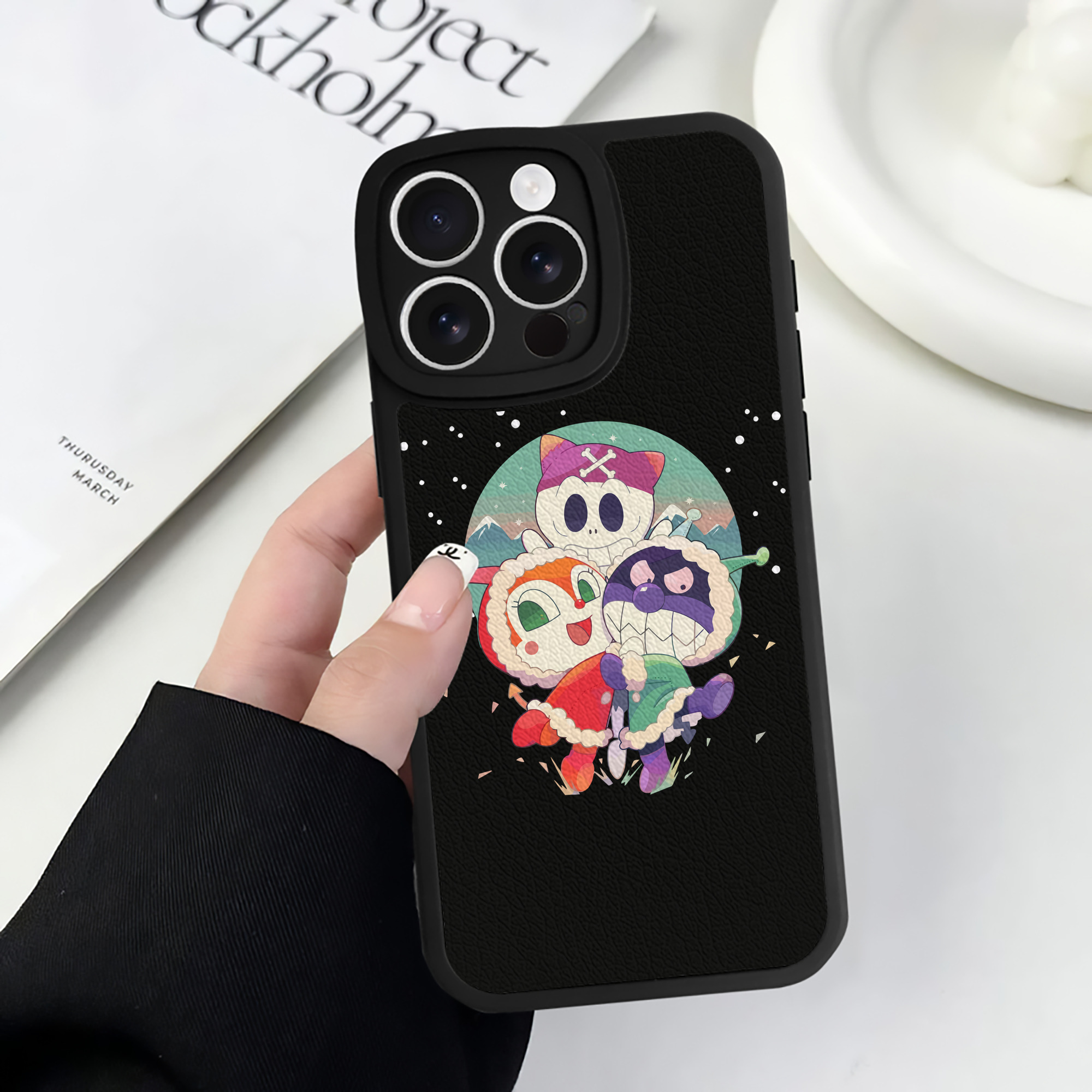 （画像用） アンパンマン Anpanman 【iPhone 16シリーズ対応】シリコンスマホケース（レザー調） 材質：シリコン